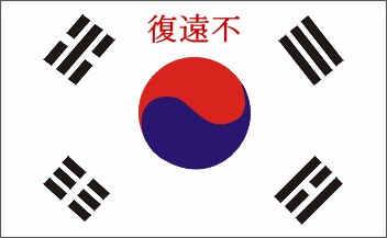 Red and White Stripes with Red Circle Logo - History of the South Korean flag