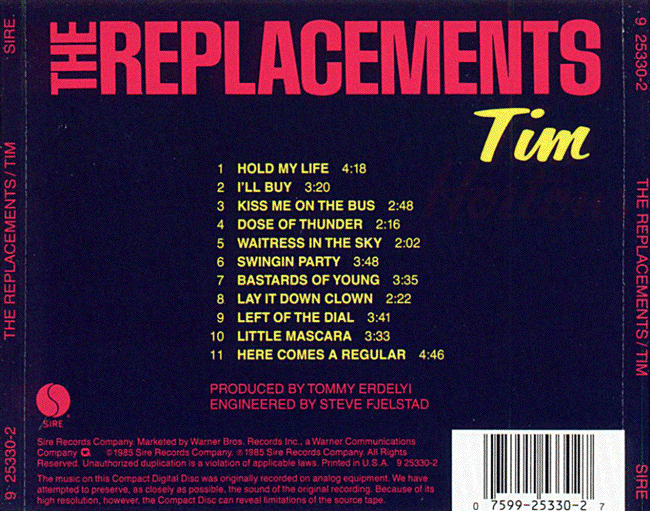 The Replacements Logo - Cover Me Impressed: the story behind the 'Tim' album art