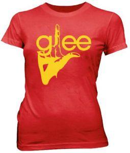 Red Hand Logo - Juniors Red Glee Musical TV Show L Finger Hand Logo Join the Club T ...