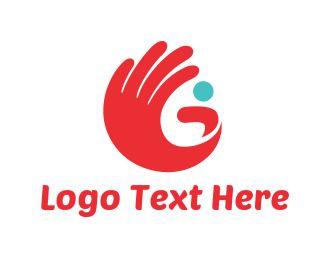 Red Hand Logo - Letter G Logos. The Logo Maker