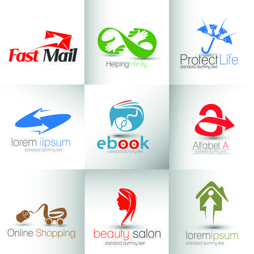 Modern Business Logo - Modern business logos design art vector 05 free download