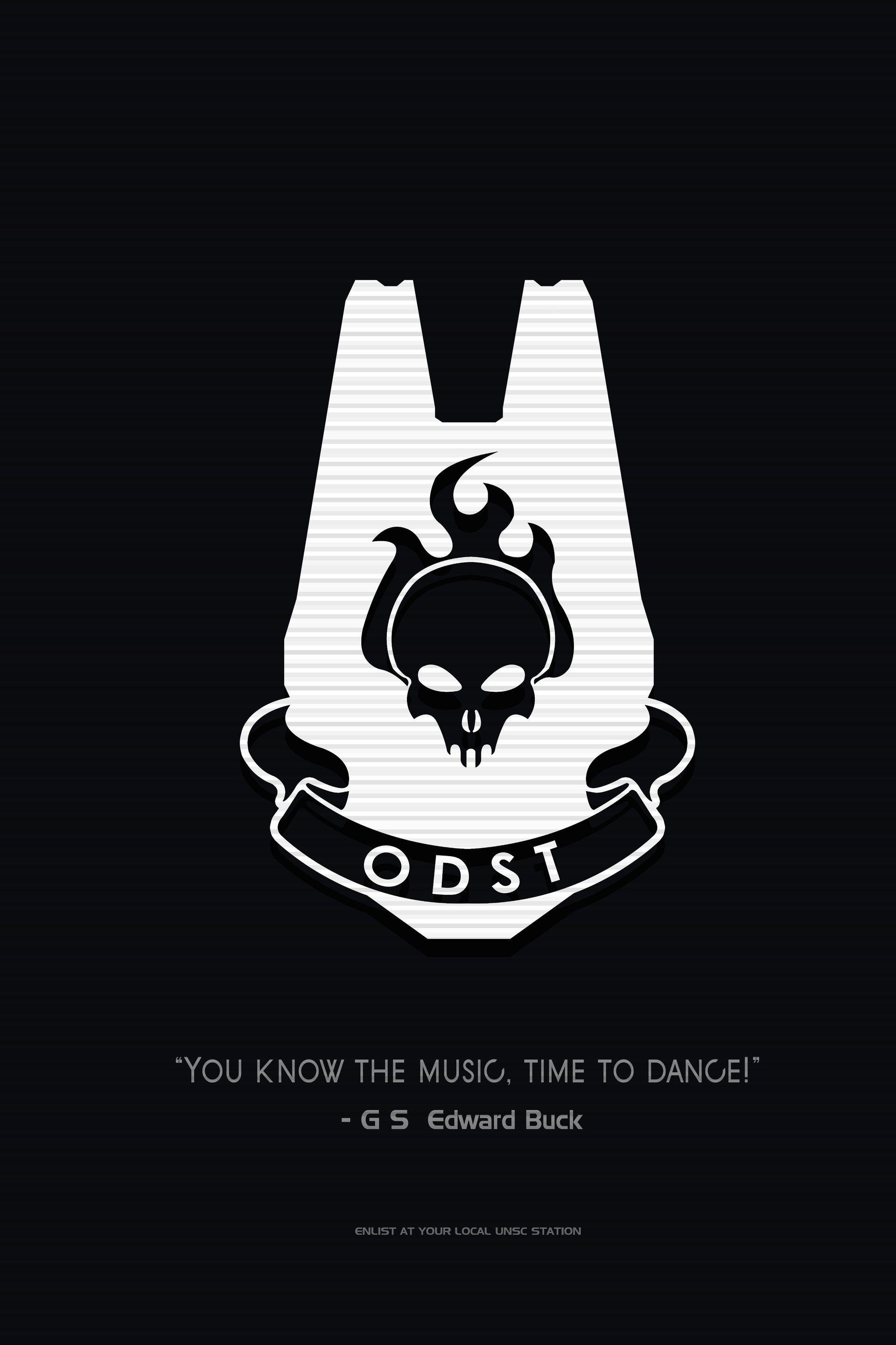 Blue and White ODST Logo - ArtStation - ODST Poster, Kieran Baker