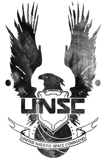 Blue and White ODST Logo - Halo UNSC Faded Watercolor Print Black on White