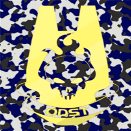 Blue and White ODST Logo - Blue Camo ODST Flag - Roblox