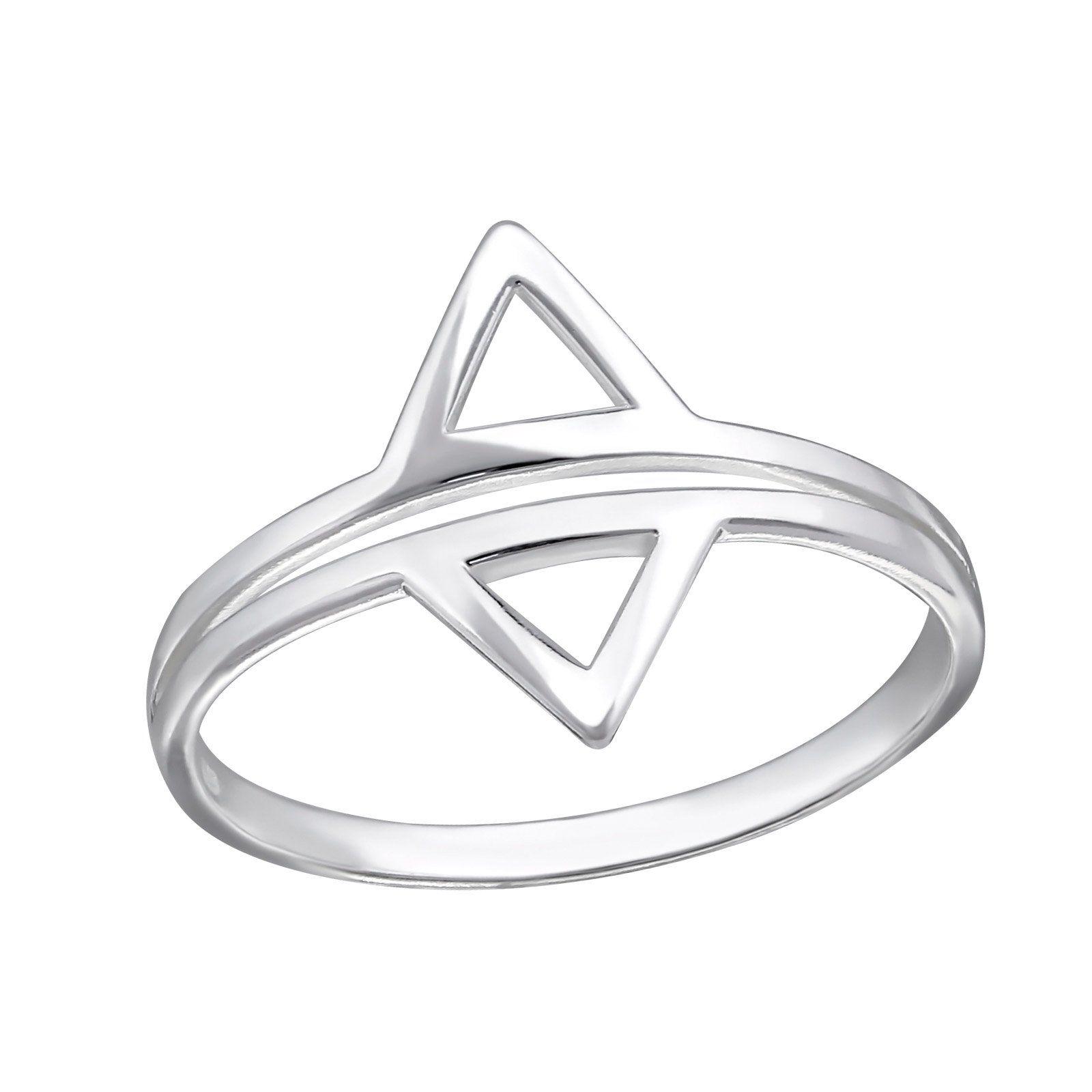 Silver Triangle Logo - Double Triangle Cut Out Sterling Silver Ring – I love silver jewellery
