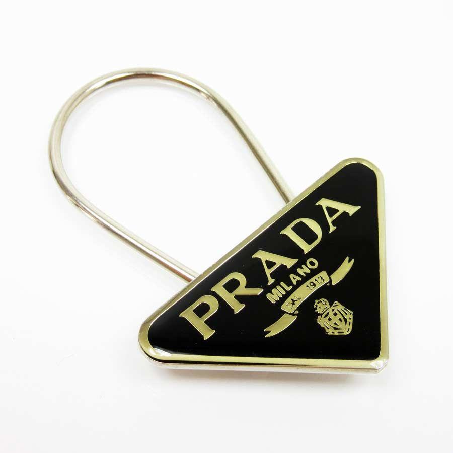 Silver Triangle Logo - BrandValue: Prada PRADA key ring key ring triangle logo ◇ black x ...