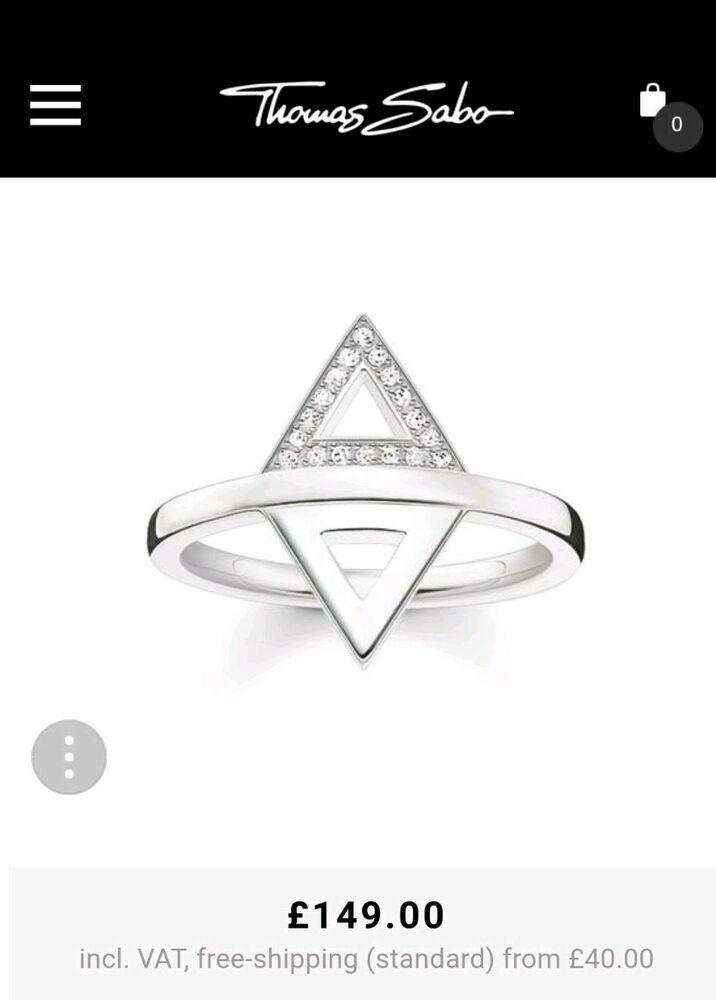 Silver Triangle Logo - Thomas Sabo silver triangle ring size 52 RRP £149 | eBay