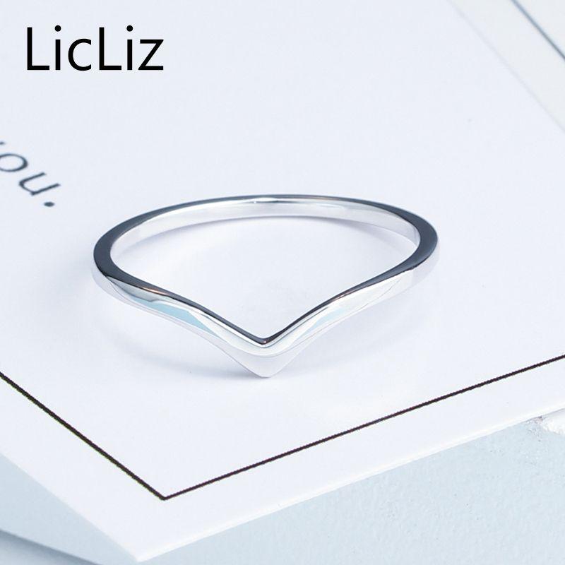 Silver Triangle Logo - LicLiz Simple 925 Sterling Silver Triangle Rings For Women Finger