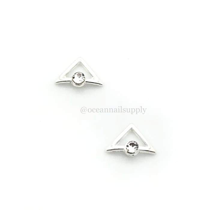 Silver Triangle Logo - Charms Silver Triangle with Crystal