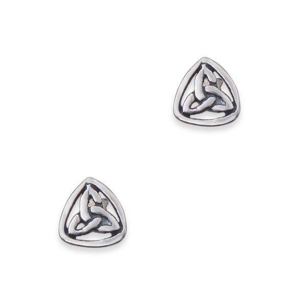Silver Triangle Logo - Celtic Trinity Knot Silver Triangle Stud Earrings 9665
