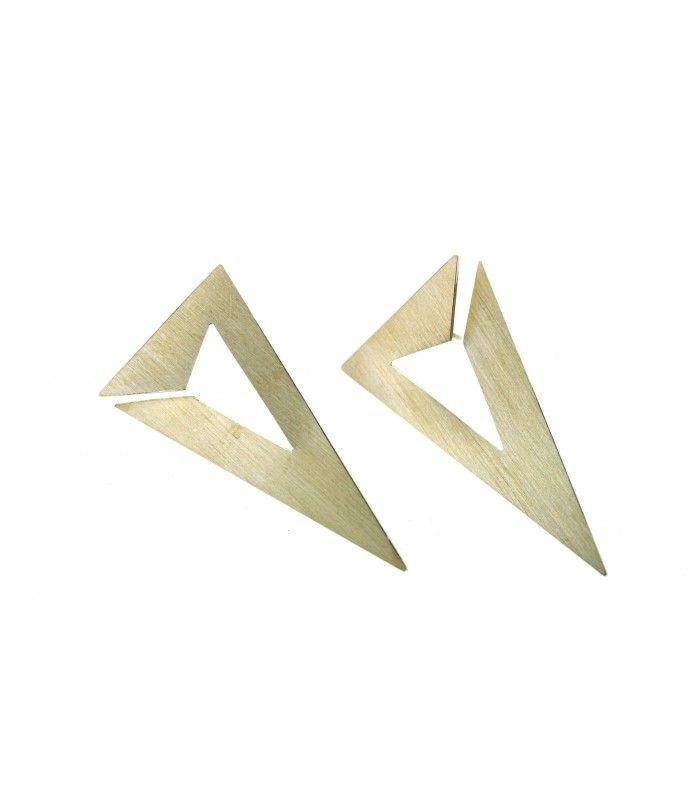 Silver Triangle Logo - Silver earrings, design earrings, earrings by hand, earrings woman