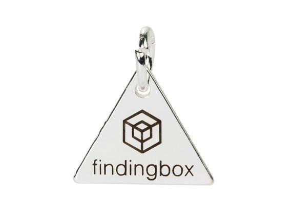 Silver Triangle Logo - Sterling Silver Triangle Jewelry Tag Laser Engraved Logo on