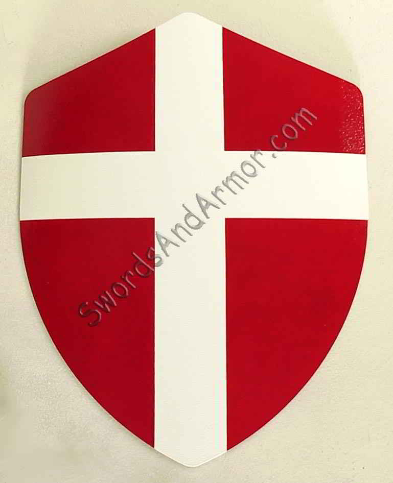 Red Shield with White Cross Logo - Crusader Shield
