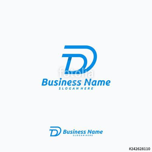 Dash Line Logo - D initial logo designs concept vector, D Dash Line logo Stock image