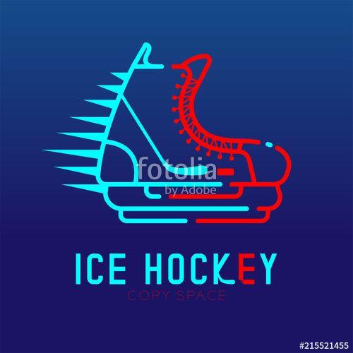 Dash Line Logo - Ice hockey skate speed logo icon outline stroke set dash line design