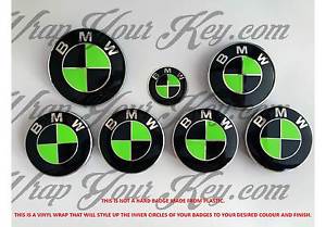 Green Badge Logo - BLACK & GREEN Badge Emblem Overlay WRAP FOR BMW HOOD TRUNK RIMS ...