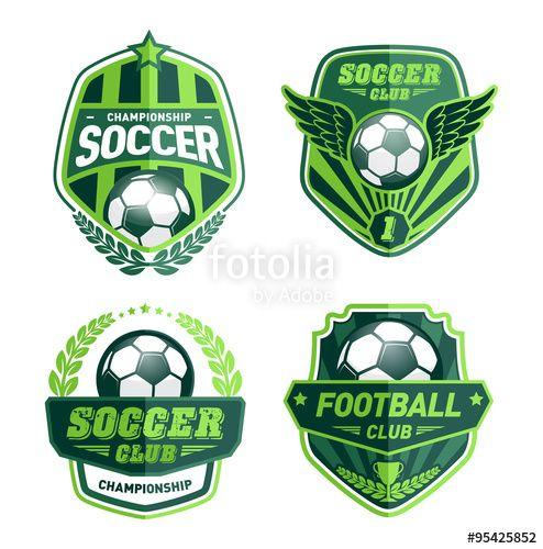 Green Football Logo - green team logo design set of soccer football badge logo design ...