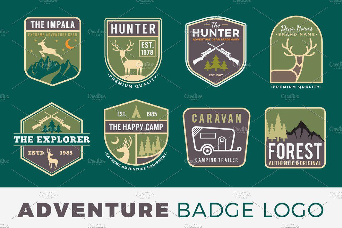 Green Badge Logo - Adventure Badge Logo Template Logo Templates Creative Market