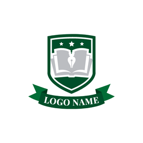 Green Banner Logo - Free College & University Logo Designs | DesignEvo Logo Maker