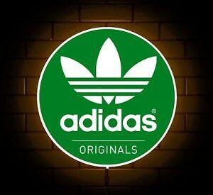 Green Adidas Logo - ADIDAS ORIGINALS TRAINERS GREEN LOGO BADGE SHOP SIGN LED LIGHT BOX ...