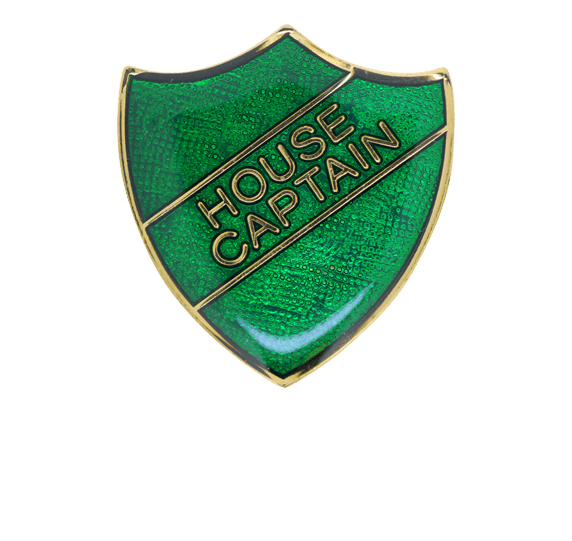 Green Badge Logo - Green House Captain Enamelled Shield Badge