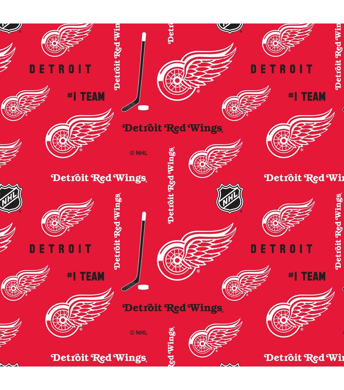 Red Wings Hockey Logo - Detroit Red Wings Logo Cotton Fabric 43