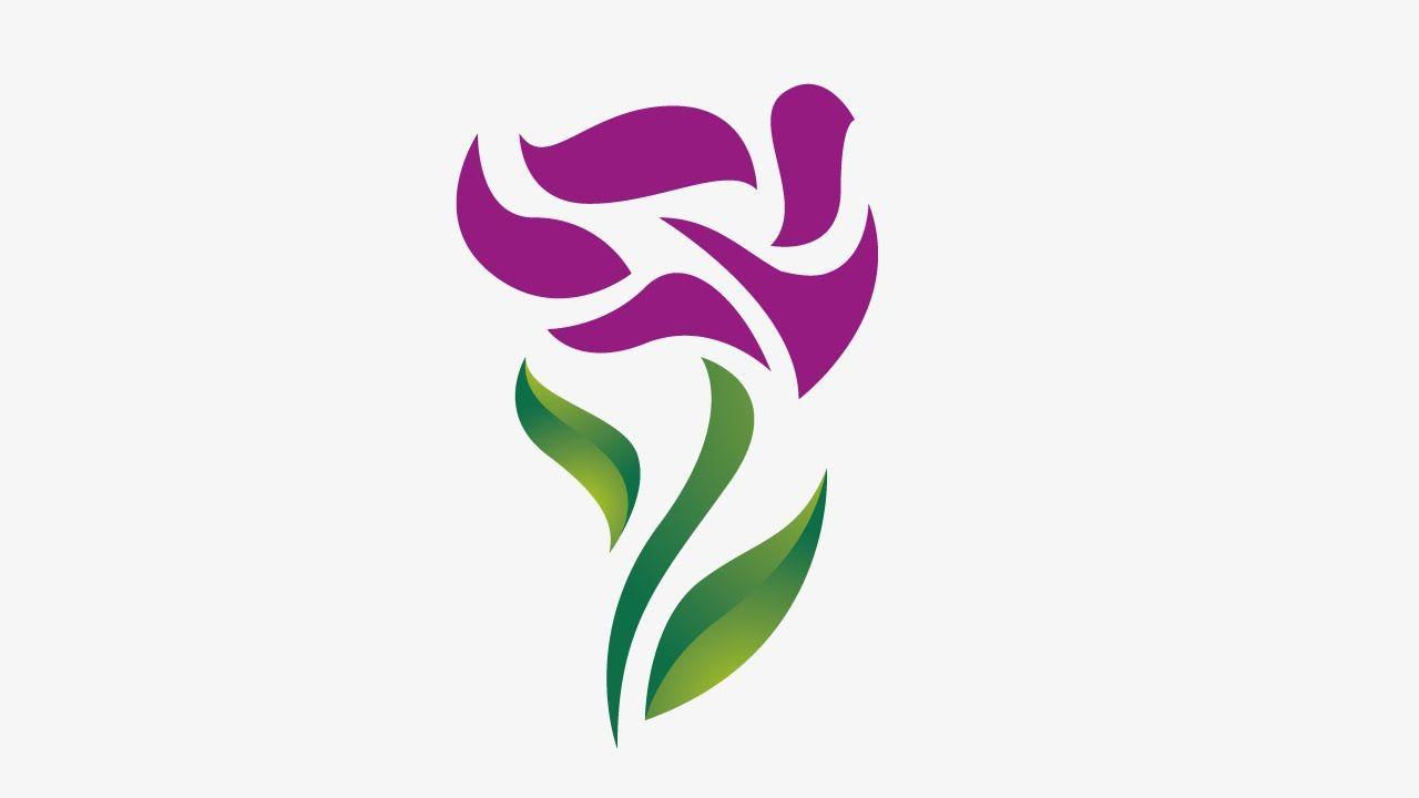 Flowers Logo - beautiful flower shape icon logo design tutorial / Adobe illustrator ...