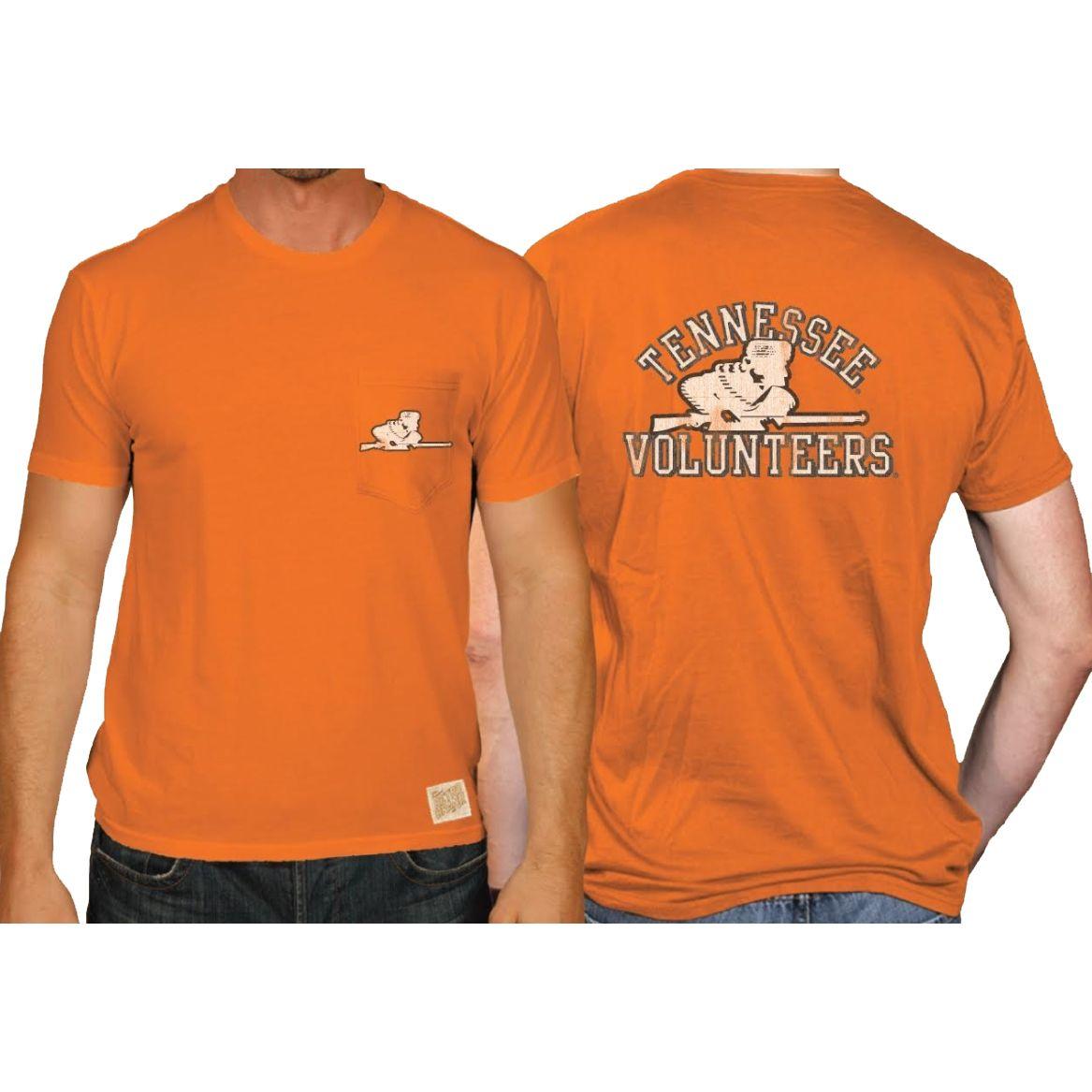 Retro Sports Tennessee Orange Logo - Men's Retro Brand Tennessee Volunteers Riflemen Pocket Short Sleeve