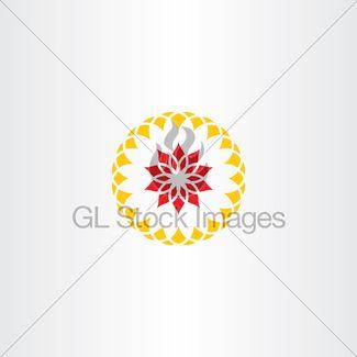 Red and Yellow Flower Logo - Yellow Red Flower Circle Logo Vector Sign · GL Stock Images