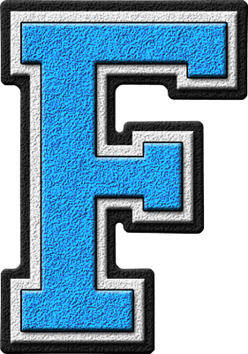 Blue Letter F Logo - Presentation Alphabets: Light Blue Varsity Letter F