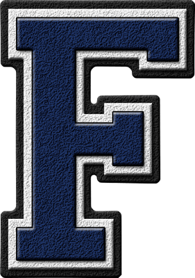 Blue Letter F Logo - Presentation Alphabets: Navy Blue Varsity Letter F