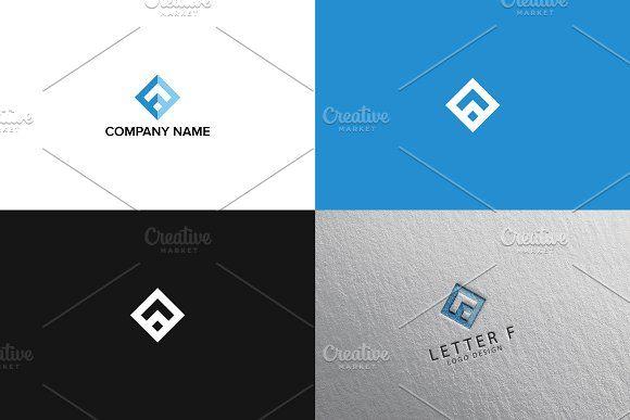 Blue Letter F Logo - Letter F logo design ~ Logo Templates ~ Creative Market