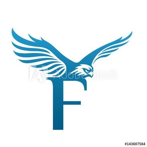 Blue Letter F Logo - Logo Blue Letter F Hawk Corporate Icon - Buy this stock illustration ...