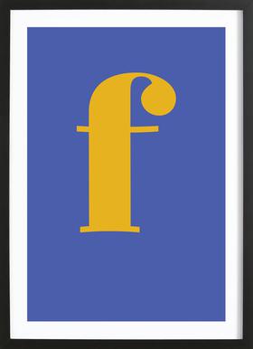 Blue Letter F Logo - Blue Letter F as Poster in Wooden Frame by JUNIQE | JUNIQE UK