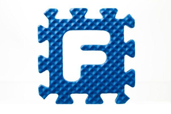 Blue Letter F Logo - Blue letter f puzzle piece - stock photo free