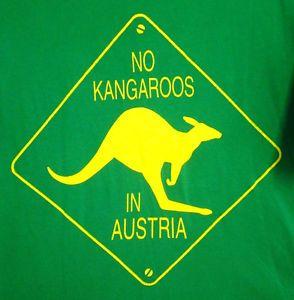 No Kangaroo Logo - NO KANGAROOS IN AUSTRIA small T shirt Australia road sign humor tee ...