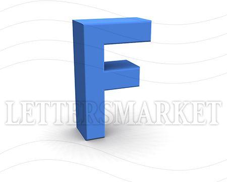 Blue Letter F Logo - LettersMarket - 3D blue Letter F isolated on a white background ...