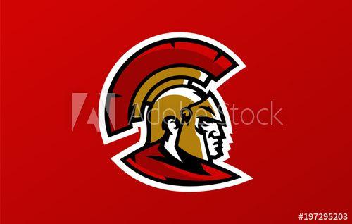 Greek Red Logo - Colorful head logo of the Spartan warrior, Corinthian helmet, Greek ...