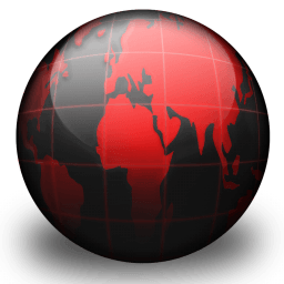 Black and Red Globe Logo - Black, Globe, Red Icon - Download Free Icons