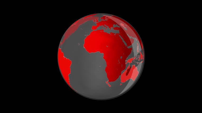 Black and Red Globe Logo - Digital Animation of Red Earth Stock Footage Video 100% Royalty