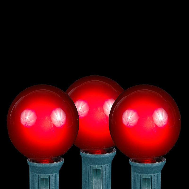 Black and Red Globe Logo - Red G40 Globe Round Outdoor String Light Set On Black Wire