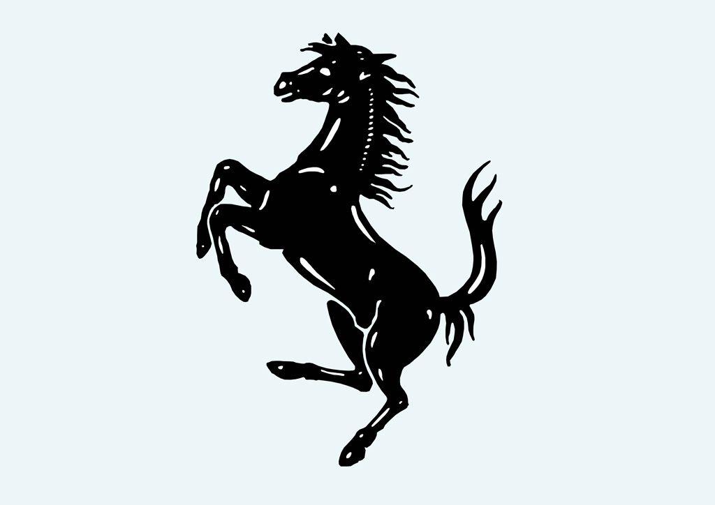 Prancing Horse Logo - Ferrari Horse Logo Vector Art & Graphics