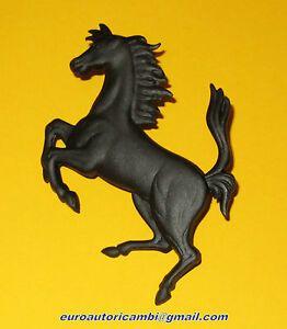 Prancing Horse Logo - FERRARI 348 FRONT REAR PRANCING HORSE CAVALLINO 113 X 80 Mm BLACK