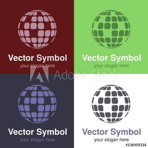 Black and Red Globe Logo - Vector set of abstract green, red, blue and black white logo globe ...