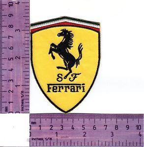 Prancing Horse Logo - Ferrari Prancing Horse Logo Embroidered Badge / Cloth Patch Iron or ...