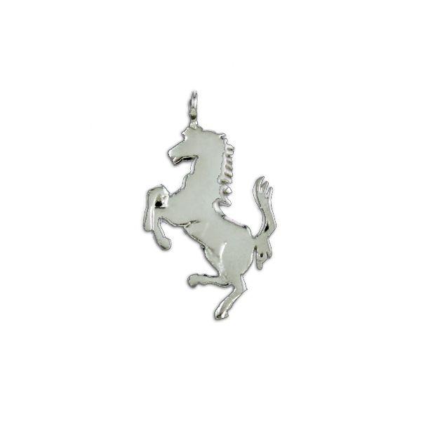Prancing Horse Logo - Sterling Silver Ferrari Prancing Horse Logo Pendant & Necklace