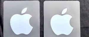 Silver Apple Logo - 2 x Silver Apple Logo Decal for iPhone Metallic Stickers 7mm x 7mm ...