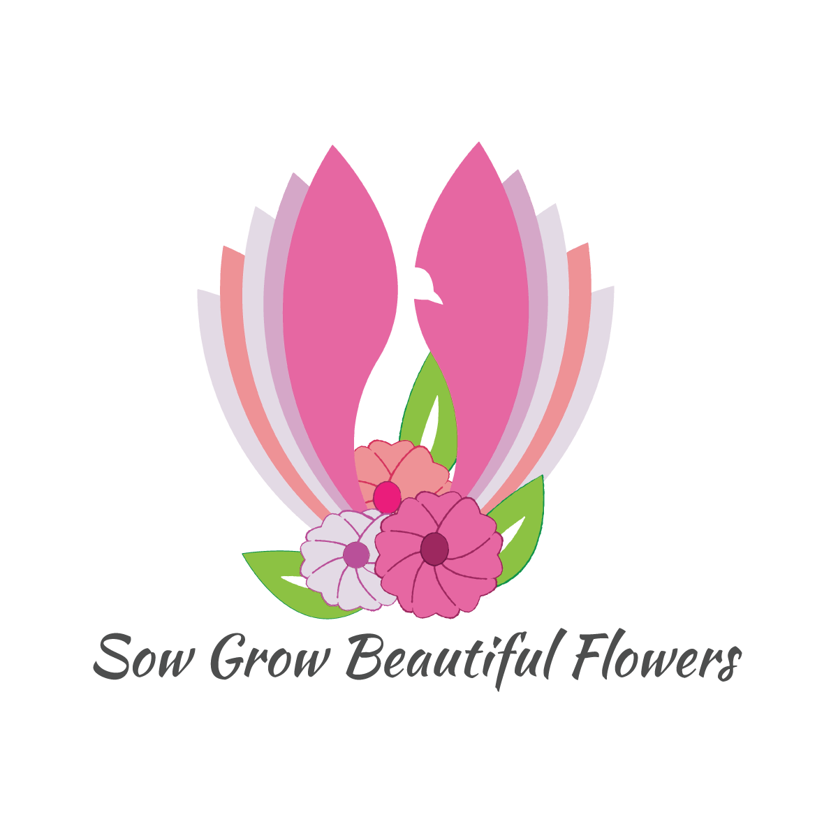 Beautiful Flower Logo - Non Profit Logo Design for Sow Grow Beautiful Flowers
