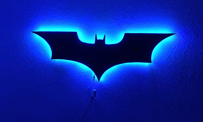 All Batman Logo - DC Comics Batman Logo Batman LED Wall Light, Colorful RGB USB LED