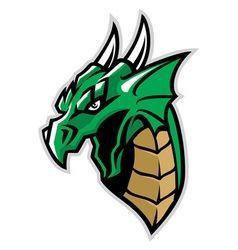 Green Dragon Logo - Green dragon head mascot vector. graphic degin or logo. Logos